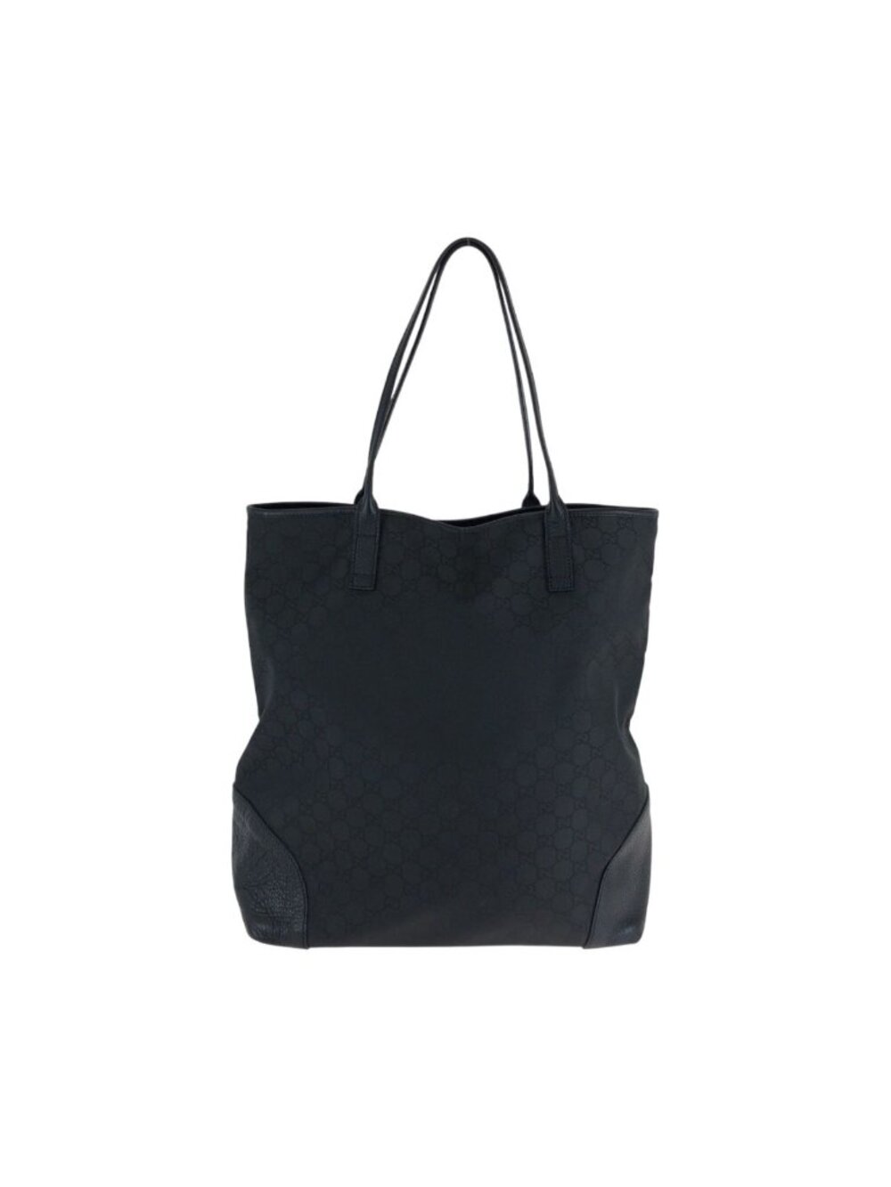 Gucci Black Gold Nylon Tote - Picture 1 of 9